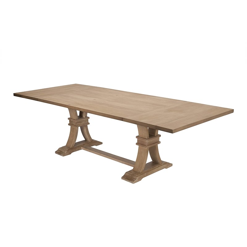 Rustic Natural Wood Extendable Dining Table with Two 16