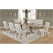 Rustic Natural Wood Extendable Dining Table with Two 16