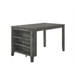 Dark Gray Wood Counterheight Dining Chairs in Light Gray Fabric (Set of 2)