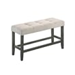 Dark Gray Wood Counterheight Dining Chairs in Light Gray Fabric (Set of 2)