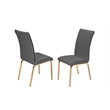 Dark Gray Chairs Upholstered with Faux Leather and Gold Chrome Base (Set of 2)