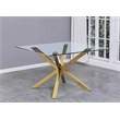 Dark Gray Chairs Upholstered with Faux Leather and Gold Chrome Base (Set of 2)