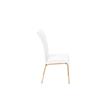 White Chairs Upholstered with Faux Leather and Gold Chrome Base (Set of 2)