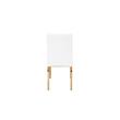 White Chairs Upholstered with Faux Leather and Gold Chrome Base (Set of 2)