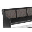 Counterheight Dining Bench Upholstered with Dark Gray Linen Fabric