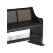 Counterheight Dining Bench Upholstered with Dark Gray Linen Fabric