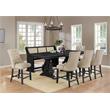 Counterheight Dining Bench Upholstered with Beige Linen Fabric