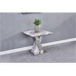 Faux White Marble End Table with Silver Stainless Steel Base