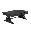 Traditional Coffee Table in Rustic Dark Gray Wood and 2 Storage Drawers