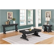 Traditional End Table in Rustic Dark Gray Wood and 2 Storage Drawers