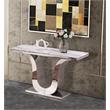 Genuine White Marble Console Table with Silver Stainless Steel Base