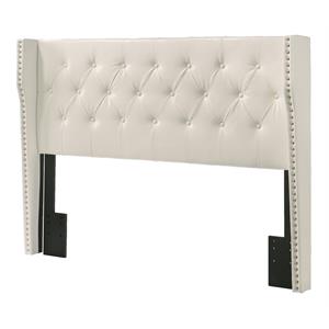 white faux leather tufted headboard only for full and queen bedframe