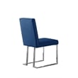 Simplistic Navy Blue Velvet Side Chairs with Silver Chrome Base (Set of 2)