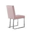 Simplistic Pink Velvet Side Chairs with Silver Chrome Base (Set of 2)