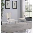 Winged Side Chairs with Cream Velvet and Silver Chrome Base (Set of 4)