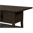 Cappuccino Wood Counterheight Dining Table with Storage Compartments