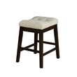 Cappuccino Wood Counterheight Dining Stools with Beige Linen Fabric