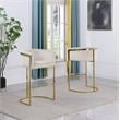 Cream Velvet Barstool Chair (Single) with Gold Metal Chrome Base