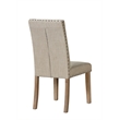 Rustic Natural Wood Dining Chairs (Set of 2) with Beige Linen Fabric