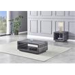 Contemporary 2pc Wood Coffee Table Set in Walnut Gray Wrap