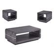 Contemporary 3pc Wood Coffee Table Set in Walnut Gray Wrap