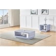 Contemporary 2pc Wood Coffee Table Set in Glossy Light Gray