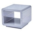 Contemporary Wood End Table with Glossy Light Gray Lacquer Finish