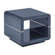 Contemporary Wood End Table with Glossy Gray Lacquer Finish