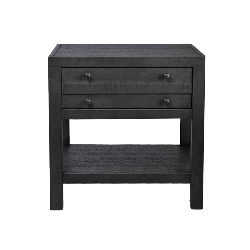 Rustic Gray Wood Sofa End Table with Storage Drawers Cymax Business