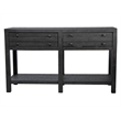 Traditional Rustic Gray Wood Console Table with Storage Drawers
