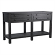 Traditional Rustic Gray Wood Console Table with Storage Drawers