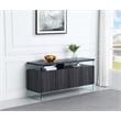 Walnut Wood 4 Door Server with Internal Storage and Glass Legs