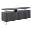 Walnut Wood 4 Door Server with Internal Storage and Glass Legs