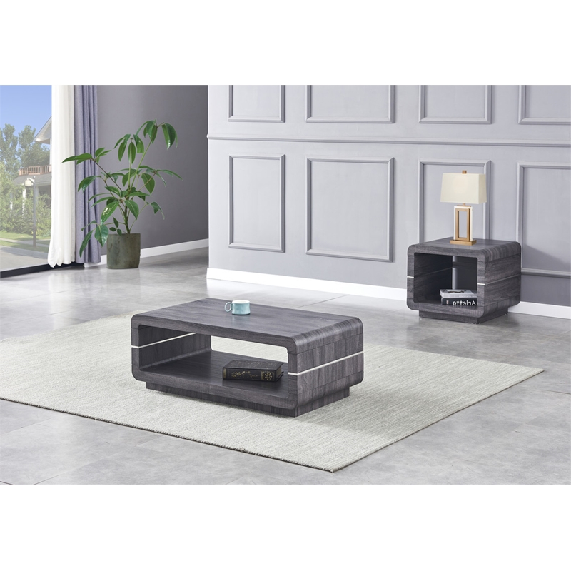 Modern Walnut Wood Coffee Table