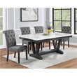 Weathered Gray Wood 5pc Dining Set with Gray Chairs