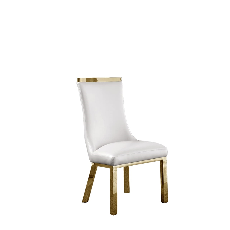 Clear Glass 9pc Dining Set with Gold Stainless Steel and 8 Chairs