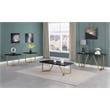 4pc Black Wood Coffee Table Set with Gold Painted Legs