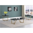 3pc Black Wood Coffee Table Set with Gold Painted Legs