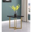 Black Wood Sofa End Table with Gold Painted Legs