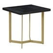 Black Wood Sofa End Table with Gold Painted Legs