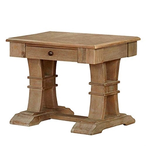Traditional Natural Wood with Rustic Finish End Table with Drawer