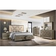Majestic Gold Wood Queen Platform Bed with LED Lighting and Acrylic Legs
