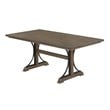 6pc Brown Oak Wood Dining Set with Beige Linen Upholstered Chairs and Bench