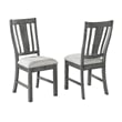 Rustic Gray Wood 5 piece Dining Set with Gray Linen Upholstered Chairs