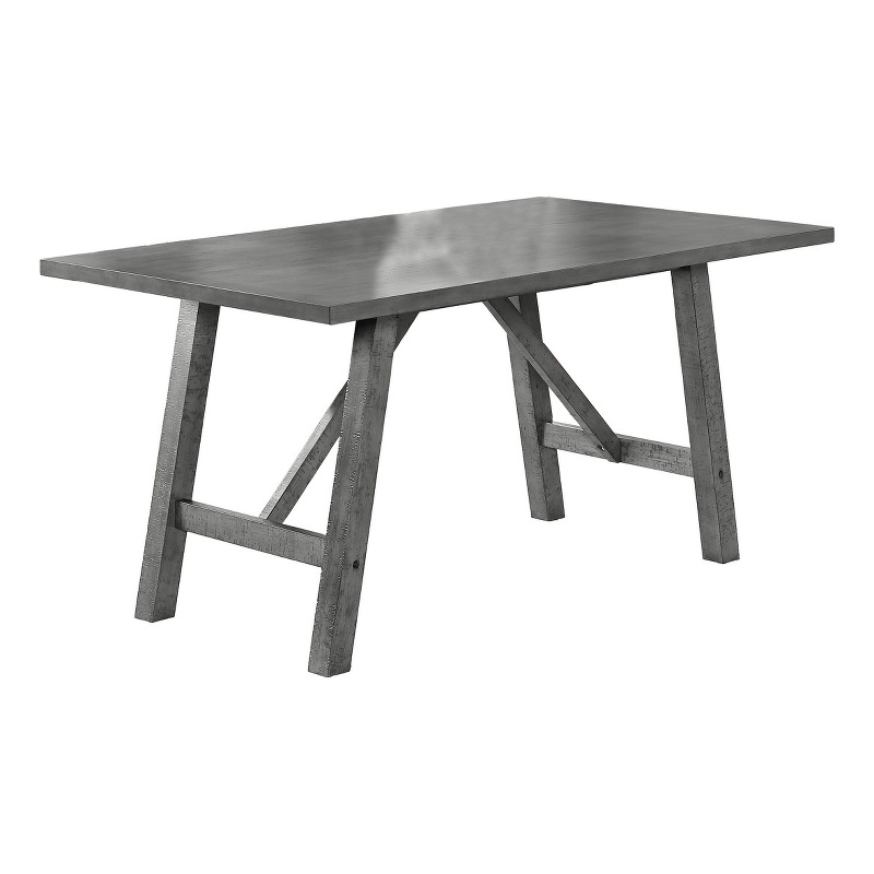 Rustic Gray Wood Fixed Dining Table 36 x 60 in Standard Height