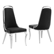 Best Quality Furniture Chrome Side Chairs Set of 2 in Black Velvet