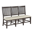 Best Quality Rustic Brown Wood 7pc Dining Set with Beige Chairs and Bench