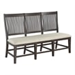 Best Quality Furniture Rustic Brown Wood Dining Bench with Beige Upholstery