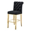 Best Quality Furniture Set of 2 Counterheight Chairs in Black Velvet