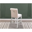 Best Quality Furniture Set of 2 Counterheight Chairs in Cream Velvet